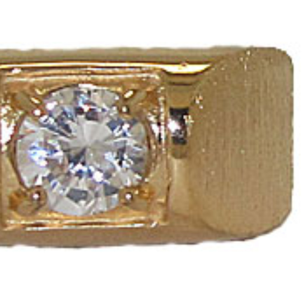 Simulated Diamond Men's High Quality 14kt yellow gold ring Ring size 7 NWT - Picture 3 of 5